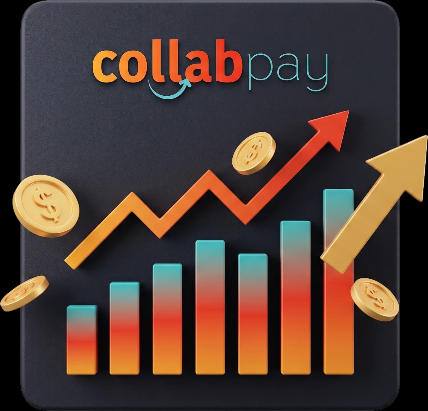 Painel de crescimento financeiro da CollabPay representando capital de giro